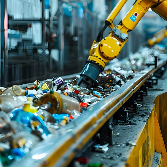Delta Container - Die Rolle der Abfalltrennung für effizientes Recycling High-Tech-Roboter-Abfallsortierung zur Optimierung industrieller Recyclingprozesse