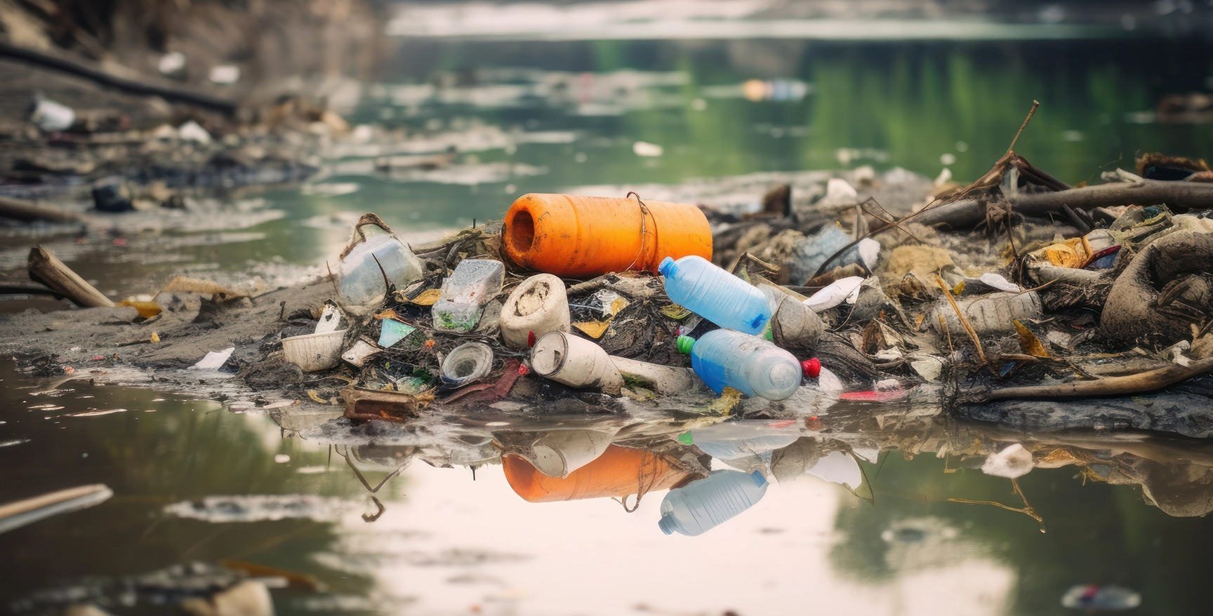 Organischen Müll im Fluss